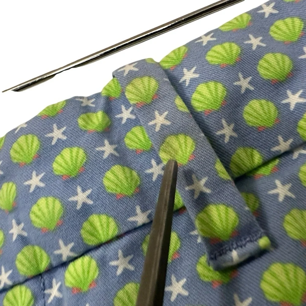 Polo Golf Ralph Lauren Mens Seashell Stars Chino Shorts Sz 34 Blue Green Preppy